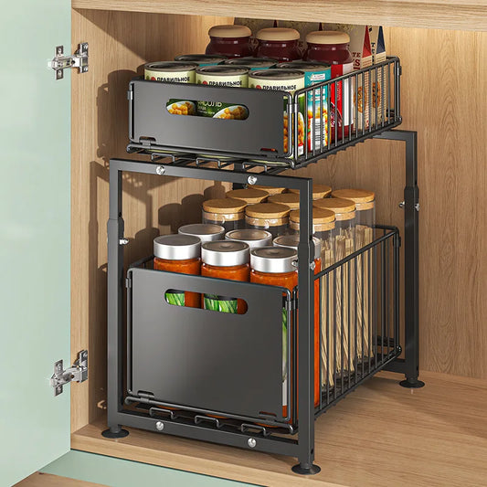 2-Tier Pull-Out Cabinet Organizer